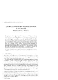 Probability Based Estimation Theory for Respondent Driven Sampling
