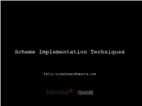 Scheme Implementation Techniques