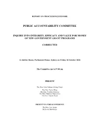 Transcript of Today's Hearing Will Be Placed on the Committee's Website When It Becomes Available