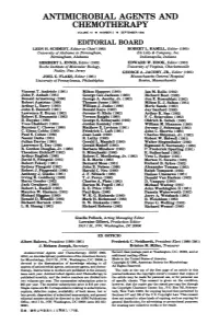 Antimicrobial Agents and Chemotherapy