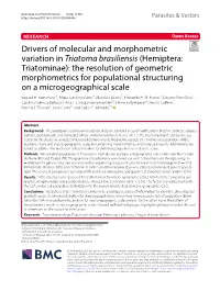 Drivers of Molecular and Morphometric Variation in Triatoma