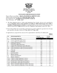 GHANA STATISTICAL SERVICE (GSS). Address of Procurement Entity: P