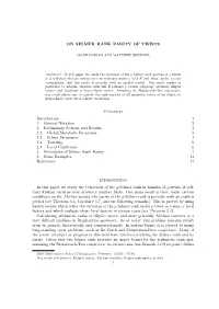 ON SELMER RANK PARITY of TWISTS Contents Introduction 1 1. General Notation 2 2. Preliminary Notions and Results 3 2.1. Global M