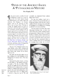 Paths of the Ancient Sages: a Pythagorean History Peter Kingsley, Ph.D