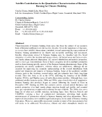 Satellite Contributions to the Quantitative Characterization of Biomass Burning for Climate Modeling