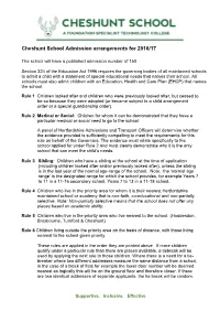 Section 5: Admission Rules for Community and Voluntary-Controlled