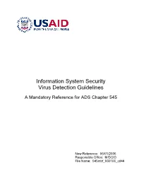 ADS 545Mbf, Information System Security Virus Detection Guidelines