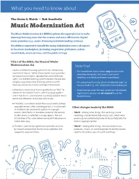 Bob Goodlatte Music Modernization Act