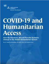 How the Pandemic Should Provoke Systemic Change in the Global Humanitarian System
