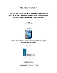 Reducing Concentrations of Dissolved Metals and Ammonia in Large Passenger Vessel Wastewater Discharges