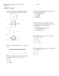 Regents Exam Questions G.GPE.A.2: Locus 1 Name: ______