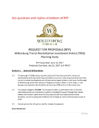 See Questions and Replies at Bottom of RFP. REQUEST FOR