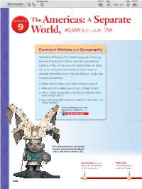 The Americas: a Separate World, 40,000 B.C.–A.D