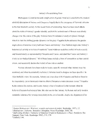 1 Antony's Emasculating Error Shakespeare's Construction And