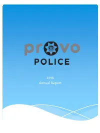 2016 Annual Report Message from the Chief of Police