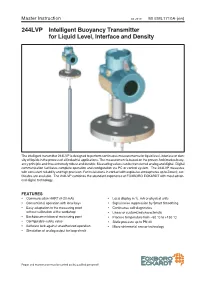 244LVP Intelligent Buoyancy Transmitter for Liquid Level, Interface and Density