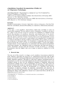 E-Installation: Synesthetic Documentation of Media Art Via Telepresence Technologies