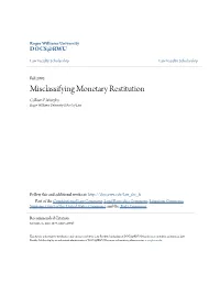 Misclassifying Monetary Restitution Colleen P
