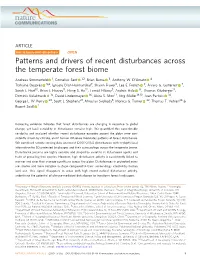 Patterns and Drivers of Recent Disturbances Across the Temperate Forest Biome