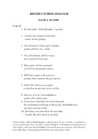 Restructuring Psalm 85