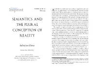 Semantics and the Plural Conception of Reality