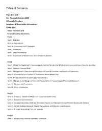 Table of Contents