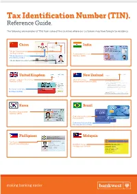 Tax Identification Number Reference Guide
