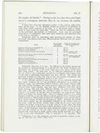 866 the Regular Dividends." Owing to the Fact That These Privileges