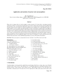 Application and Analysis of Marine Water Jet Propulsion
