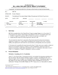 Bill Analysis and Fiscal Impact Statement