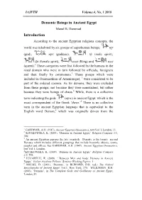 Demonic Beings in Ancient Egypt Introduction