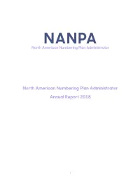 NANPA Annual Report 2018