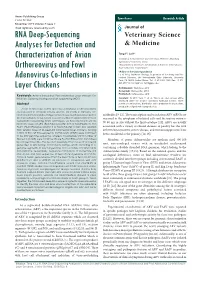 RNA Deep-Sequencing Analyses for Detection and Characterization of Avian Orthoreovirus and Fowl Adenovirus Co-Infections in Layer Chickens