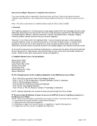 Cognitive Neuroscience Sequence