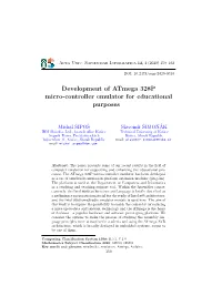 Development of Atmega 328P Micro-Controller Emulator for Educational Purposes