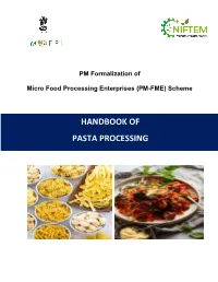 Handbook of Pasta Processing