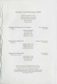 Master Class with Isaac Stern