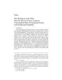 Notes the Writing Is on the Wall: How the Briseno Factors Create an Unacceptable Risk of Executing Persons with Intellectual Disability*