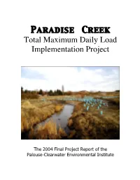 Paradise Creek Total Maximum Daily Load Implementation Project