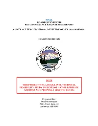 Roadbelt Intertie Reconnaissance Engineering Report