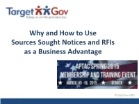 Why and How to Use Sources Sought Notices and Rfis As a Business Advantage