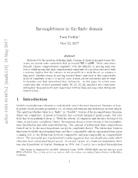 18 May 2017 Incompleteness in the Finite Domain