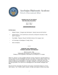 AZERBAIJAN in the WORLD ADA Biweekly Newsletter