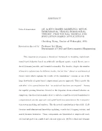 Dimensional Travel Behavioral Theory, Procedural Models and Simulation-Based Applications