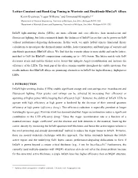 Lattice-Constant and Band-Gap Tuning in Wurtzite and Zincblende