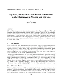 Sip Every Drop: Inaccessible and Jeopardized Water Resources in Nigeria and Ukraine