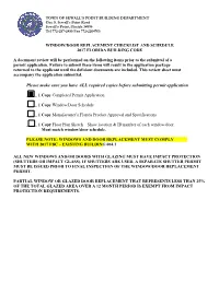 Window/Door Replacement Checklist and Schedule 2017 Florida Building Code