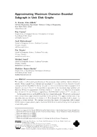 Approximating Maximum Diameter-Bounded Subgraph in Unit Disk Graphs