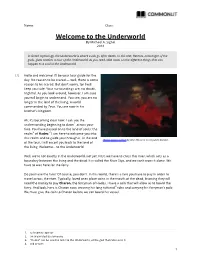 Commonlit | Welcome to the Underworld