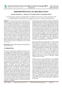 Embedded Web Server for Agriculture Sector